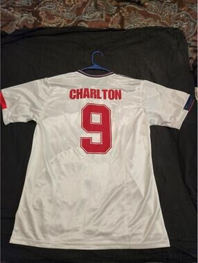 England 1988/1989 Bobby Charlton Home Soccer Jersey Size XL
